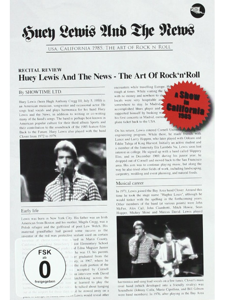 Huey Lewis & The News - The Art Of Rock 'N' Roll