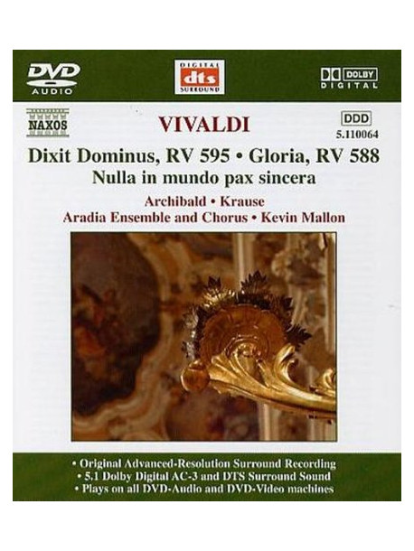 Vivaldi - Dixit Dominus Rv 595, Nulla In Mundo Pax Sincera Rv 630, Gloria Rv 588